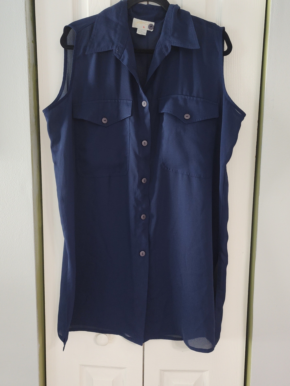 Gottex Vitage Sheer Swim Wear Cover-up. Navy Sleeveless Vitage Tunic  Size L